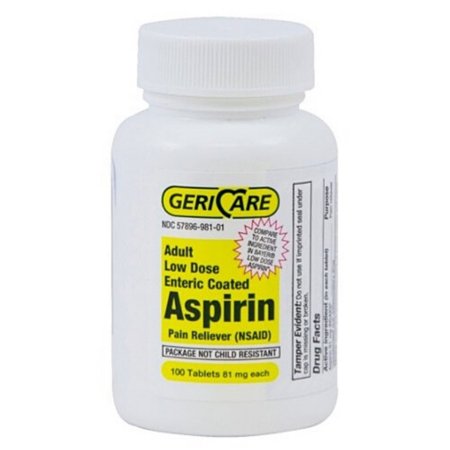 Geri-Care® 81 mg Strength Aspirin Tablet 100 per Bottle